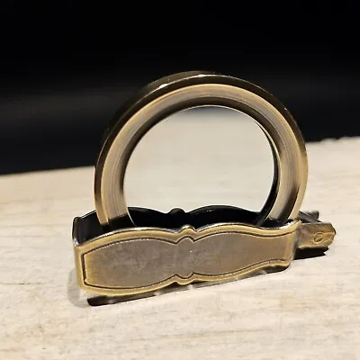 Antique Vintage Style Brass Pocket Folding Optical Glass Magnifying Lens Loupe • $50