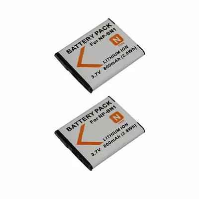 2X Battery For Sony NP-BN1 Type N Cybershot DSC-QX10 TF1 TX10 W830 WX220 TX100 • £13.24