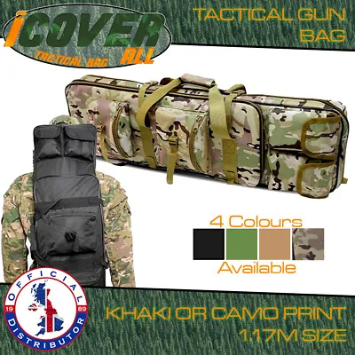 XL  Tactical Rifle Bag 46in Gun Case Airsoft Backpack Padded Army Bag 1.17m • £21.75