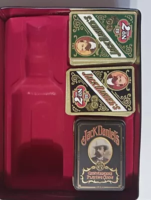 Vintage Jack Daniels Old No 7 Whiskey Tin With Playing Cards 2 Decks   • $13