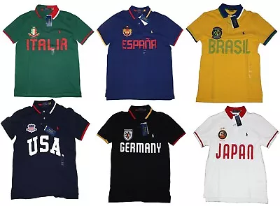 Polo Ralph Lauren Custom Slim Fit Pony Logo Crest World Cup Soccer Country Shirt • $83.47