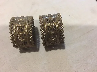 $3.33 • Buy 2 Brass Filigree Napkin Rings India