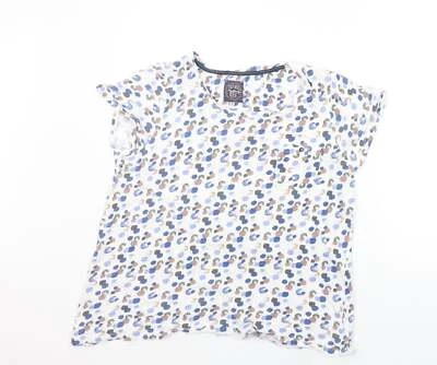 £3 • Buy DEBNHAMS Womens White Polka Dot Cotton Basic T-Shirt Size 18 Crew Neck