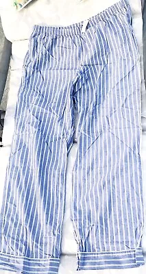 Victoria's Secret Rare Vintage 💕 Pajama Pants Thin Blue Striped Cotton Lounge M • $29.99