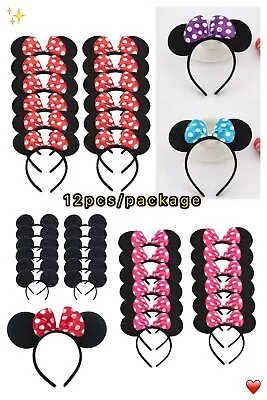 12pc Mickey Mouse Ears Minnie Headbands Birthday Party Supplies Favors Boy Girls • $13.99