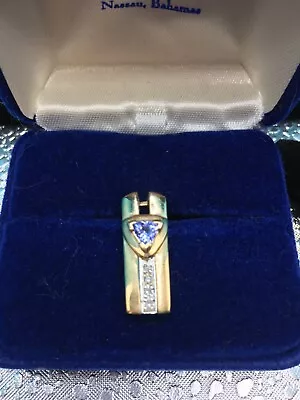 Laura Ramsey 14K Real Gold Slide With Tanzanite And Diamonds. • $329.99