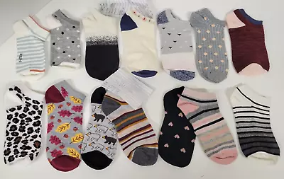 Lot Of 14 Single Mismatched Women's Ankle Sample Socks (no Pairs) • $7.50