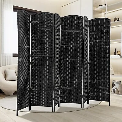 6 Panel Room Divider Folding Privacy Portable Partition Wooden Screen Black • $81.99