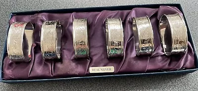 Sterling Silver Napkin Rings John Lewis. Hallmarked  925 Silver Authenticity • £31