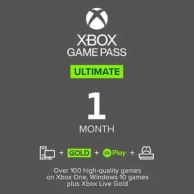 Xbox Game Pass Ultimate 1 Month + Live Gold Membership - Fast Delivery - 30 Days • $8.99