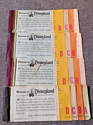 4 Vintage 1970's DISNEYLAND TICKET BOOKS By Walt Disney Productions • $95