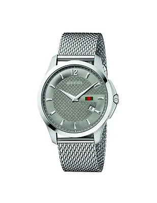 $950 • Buy GUCCI - G-Timeless Anthracite Dial Mesh Bracelet Men's Watch YA126301