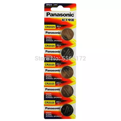 5pcs Original Battery For PANASONIC Cr2025 3v Button Cell Coin Batteries (L) • £3.99