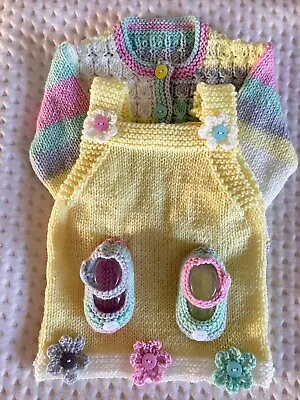 Hand Knitted Baby Dress Set (0-3 Months) • £18
