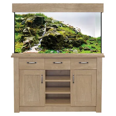 Oak Style Aquarium Aqua One Yorkshire Oak Fish Tank With Cabinet 116cm 230L • £699.99