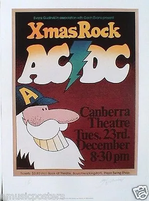 $128.82 • Buy Ac/dc  Xmas Rock  1975 Australian Concert Tour Ltd. Edition Poster Print