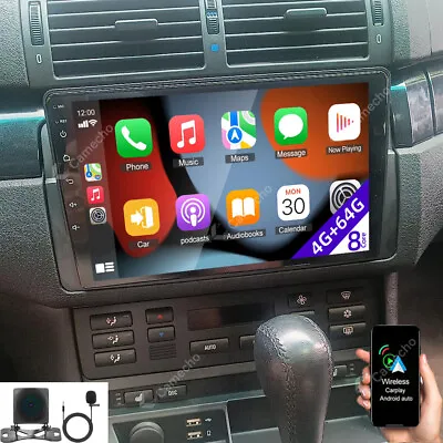 4G+64GB For BMW E46 M3 318 320 325 330i 9'' Stereo Radio Android 13 GPS CarPlay • $179.99