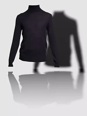 $297 Neiman Marcus Mens Blue Cashmere/Silk Long Sleeve Turtleneck Sweater Sz XXL • $94.78