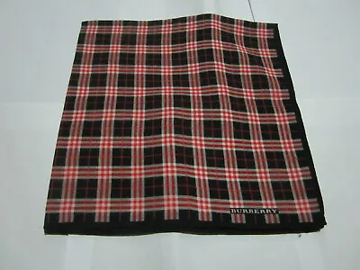 Used Black Plaid Pattern Cotton 18  Pocket Square Handkerchief Hanky For Men • £11.99