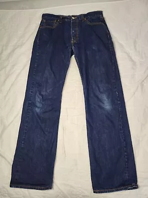 Vintage Levis 501xx Mens Jeans Size 33x32 Dark Wash Button Fly Mid Rise Western • $24
