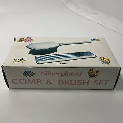 Vintage Silver Plated Child’s Comb And Brush Set Baby New In Damaged Box • $9.99