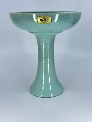 VTG Haeger Chalice Vase Goblet Vase Blue Green Seafoam Vase W/ Orig Sticker • $34.89