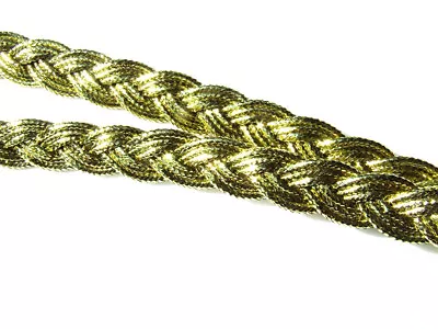 4 Metres 8 Mm Metallic Gold Plaited Braid Upholstery Haberdashery Sewing Trim • £6.24