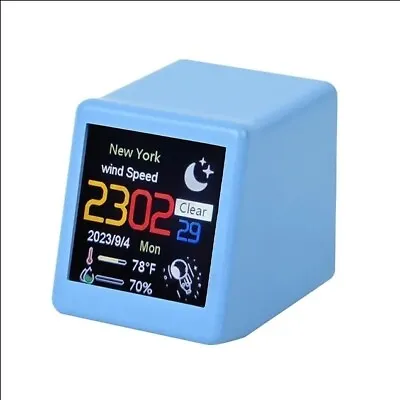 Desktop Mini Smart Weather Station Wifi Wireless Thermometer Clock - Blue • £19.99