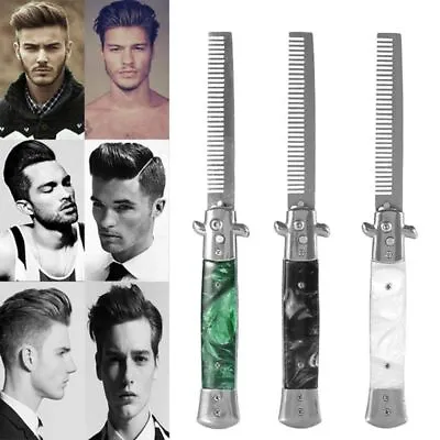 $17.17 • Buy With Switch Blade Stainless Steel Hair Comb Styling Tools Salon Spring Comb