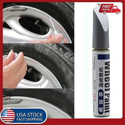 $8.98 • Buy Alloy Wheel Touch Up Pen Repair Paint Curbing Scratch Maker Tool W/ Brush US