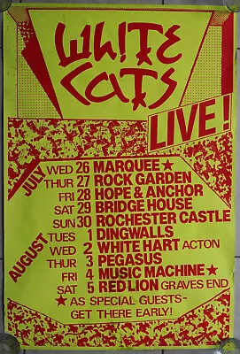 The White Cats Poster Vintage Original Tour / Gig Poster Rat Scabies The Damned • £100