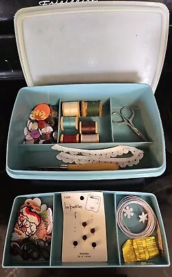 Vintage Tupperware Craft Box With Sewing Supplies • $5