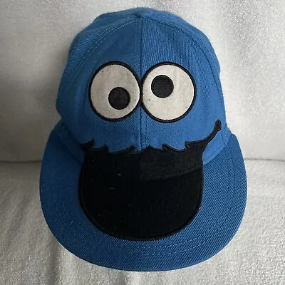 Cookie Monster W/ Mustache Hat (Adult Small Fitted) Sesame Street Big Face 2011 • $16.15