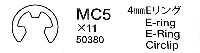 TAMIYA 50380 4mm E-Ring (11 Pcs.) (Truck/2001/2011/Egress/Vanquish/TRF418/TRF4) • £3.79