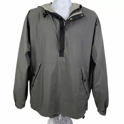 Bike Performance Snap Front Hooded Rain Jacket Men's Large Gray Half Zip  • $26.99