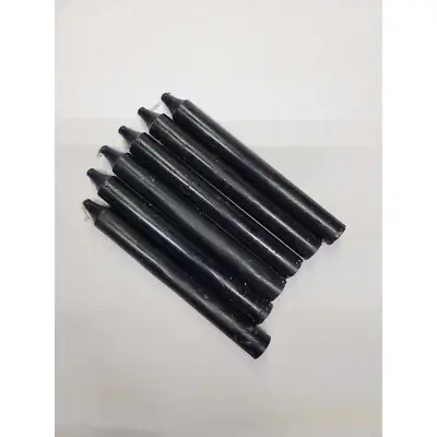 Six Inch Black Candles Pack Of 6 • $3.90