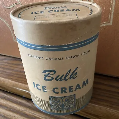 Vintage Ice Cream Carton Cardboard Bulk Container 1/2 Gallon Great Looking • $5