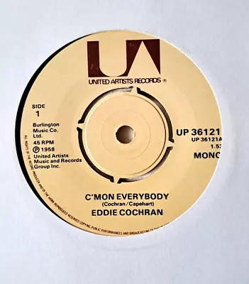 EDDIE COCHRAN - C'Mon Everybody 7  Vinyl Single EX (MONO) 1958 • £5.62