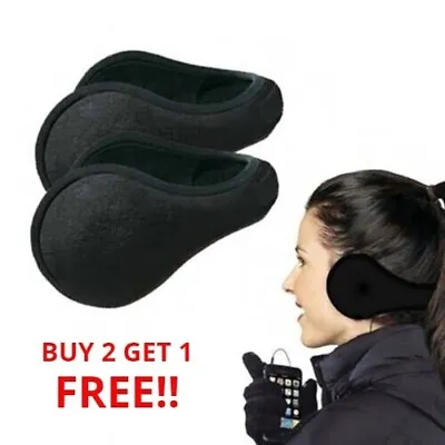 	 2 Ear Muffs Fleece Winter Ear Warmers Mens Womens Behind The Head Back • $5.56