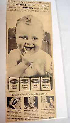 1953 Pablum Ad Most Widely Used Of All Pre-Cooked Baby Cereals • $8.99