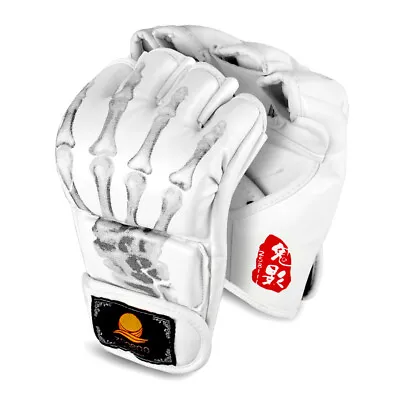 MMA Gloves Fingerless Boxing Gloves For Men Women And Teen UFC Grappling White • $17.99