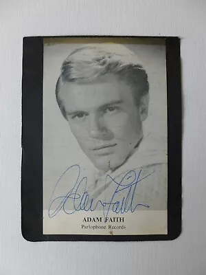 Signed Photo  Autograph Adam Faith Parlophone Records Adam Faith Fan Club • £10