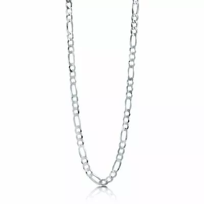 Italy 925 Sterling Silver Diamond Cut Figaro Chain Necklace Real Mens Womens 2mm • $9.99