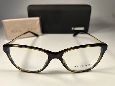 New!! Bvlgari 4108-B Eyeglasses 504 Gloss Havana & Gold Frames 53/16/140 😎 • $211.79