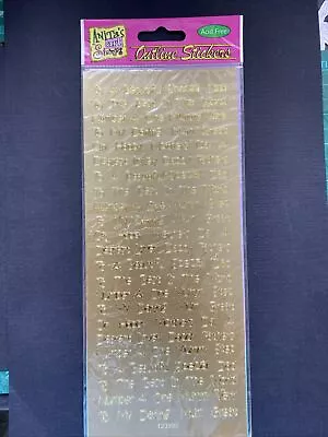£1.20 • Buy Anitas Card Making Outline Peel-off Stickers  Family Words And Messages In Gold