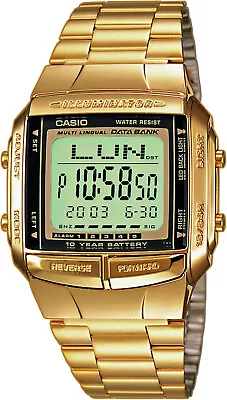 Unisex Watch CASIO DATA BANK DB-360GN-9A Steel Gold Golden Chrono Memo • $177.85