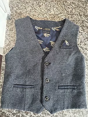 Mayoral Classic Boys Waistcoat New Grey And Navy Blue Size 7 Or 122cm Spain • $22