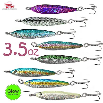 Fish WOW! 3.5oz Fishing Mega Live Metal Bait Fish Jigs Bait Holographic Lure Lot • $12.88