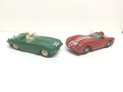 2 Vintage Marx Racing Slot Car Jaguar 22 & 114 Ferrari Untested 1960’s Convertib • $45