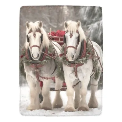 Christmas Horses Ultra-Soft Micro Fleece Blanket 60  X 80  • £37.63